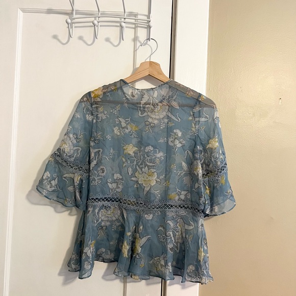 Zimmermann blue silk adorn floating blouse NWT - Picture 7 of 8
